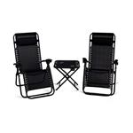Set de Reposeras Gravedad Zero LE60040-SET con Mesa Negro