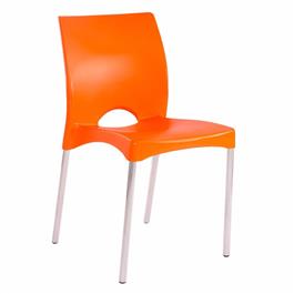 Silla de Plástico Naranja Garden Life Boston Apilable