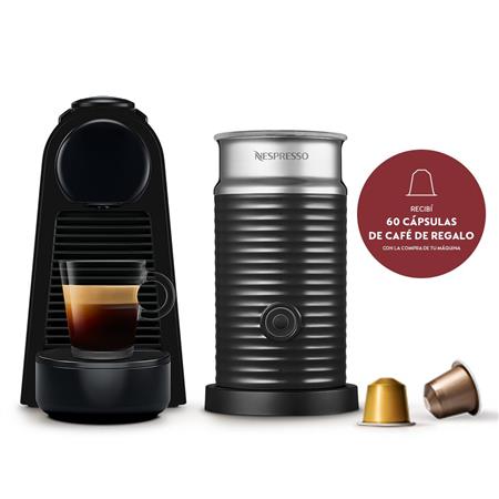 Cafetera Nespresso Essenza Mini D30 0.6Litros Negra + Aeroccino